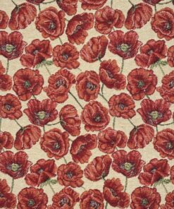Poppies Red Tapestry Fabric