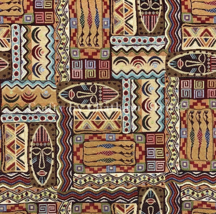 Kenya Brown Tapestry Fabric