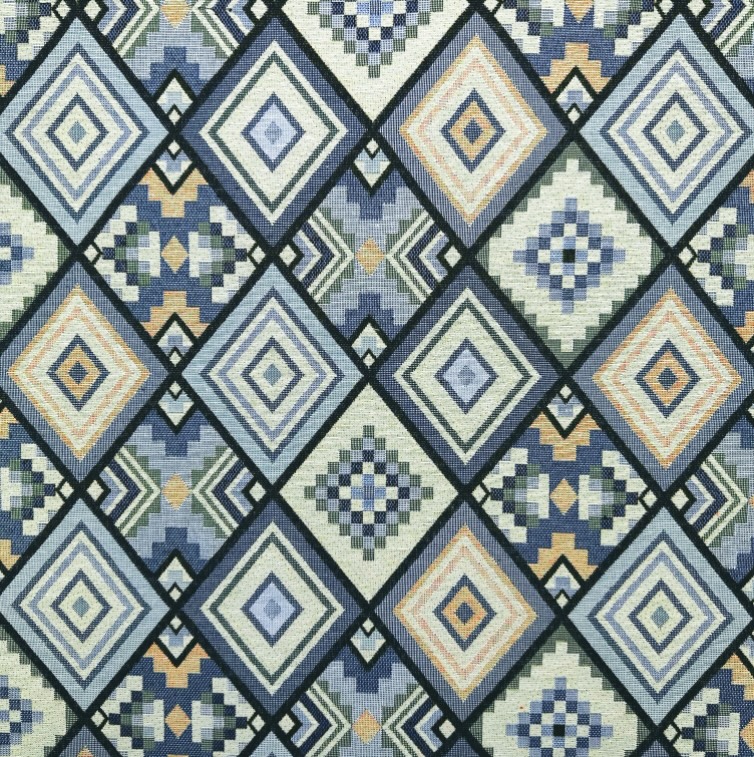 Aztec Azure Tapestry Fabric